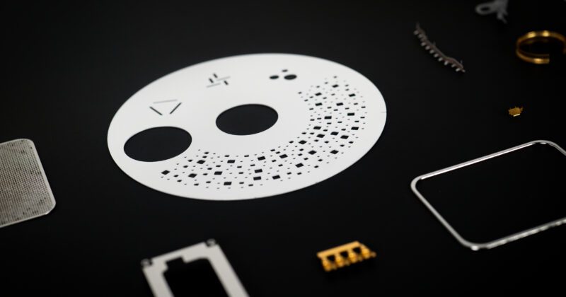 silver colored photo etched encoder discs