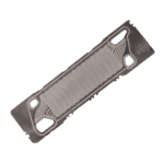 silver colored and rectangular shaped photo etched part for the energy industry